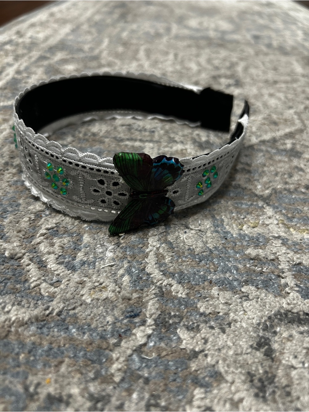 Butterfly 🦋 pin & Crystals Headband handmade & brand new